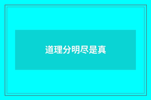 道理分明尽是真