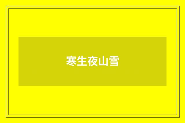 寒生夜山雪