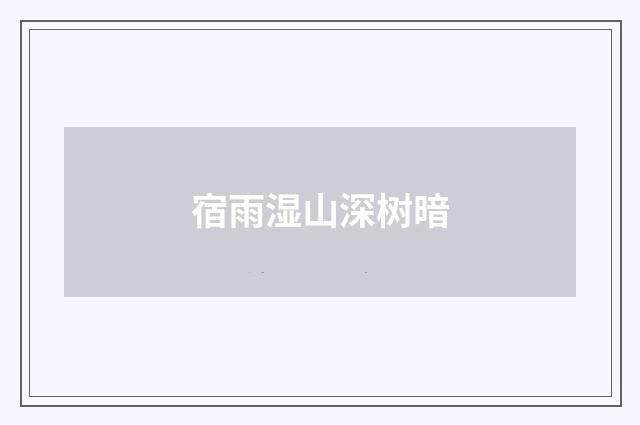 宿雨湿山深树暗