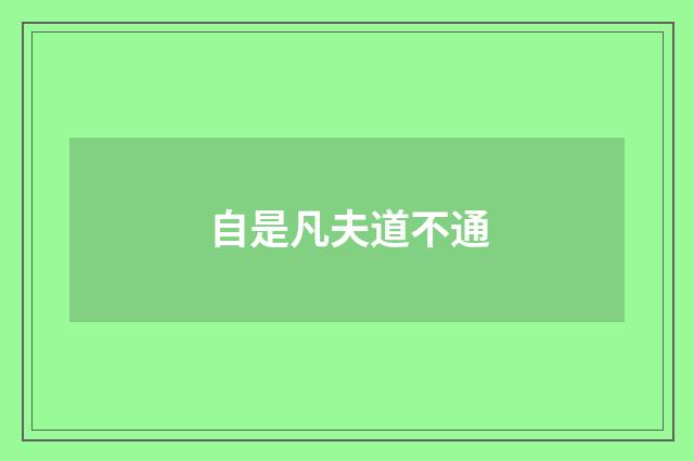 自是凡夫道不通