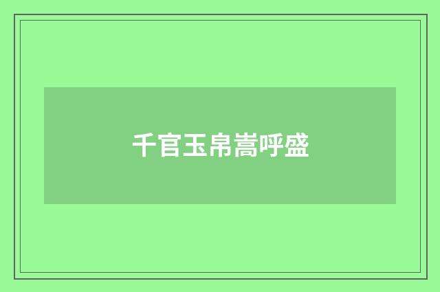 千官玉帛嵩呼盛