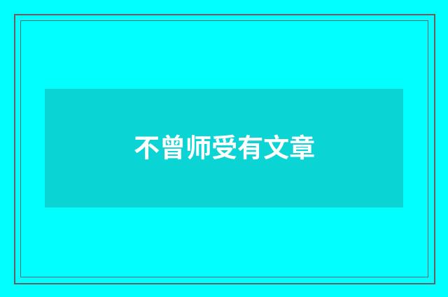 不曾师受有文章
