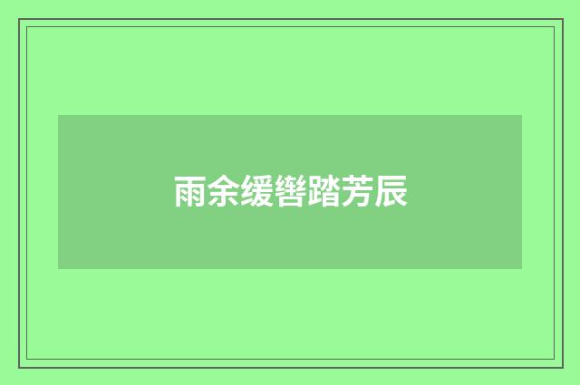 雨余缓辔踏芳辰