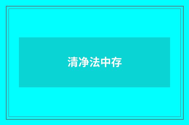 清净法中存