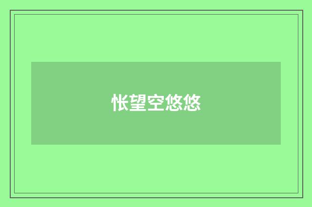 怅望空悠悠