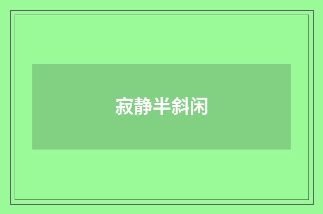 寂静半斜闲