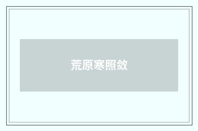 荒原寒照敛