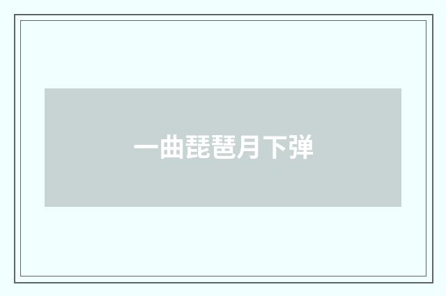 一曲琵琶月下弹