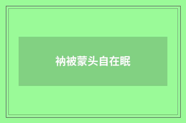 衲被蒙头自在眠