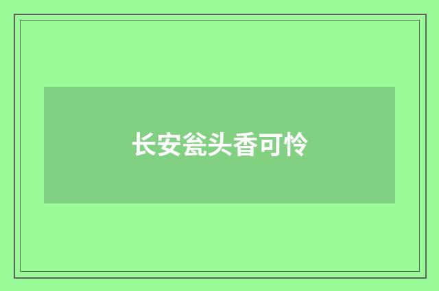 长安瓮头香可怜