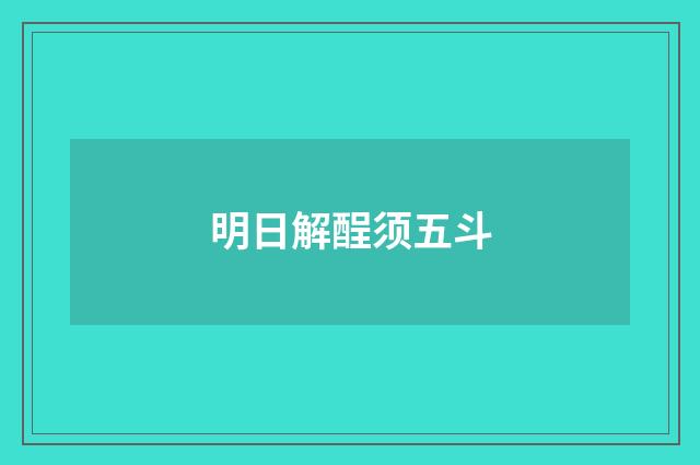 明日解酲须五斗