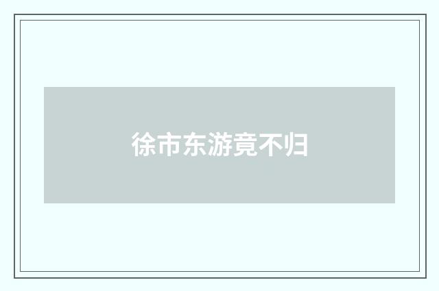 徐市东游竟不归