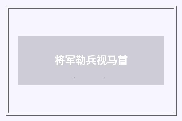 将军勒兵视马首