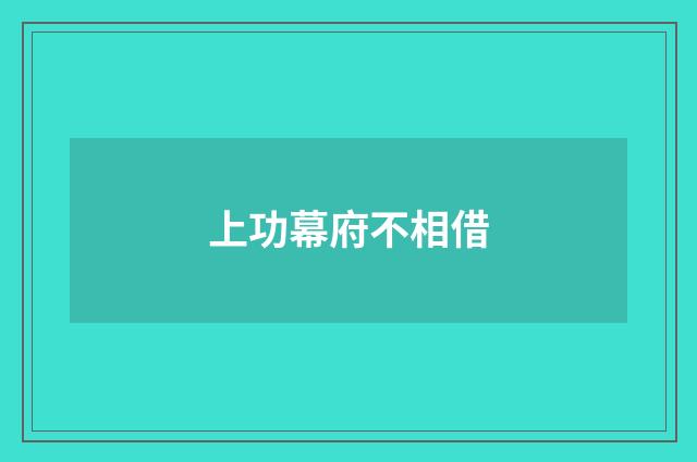 上功幕府不相借