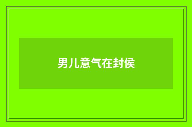 男儿意气在封侯