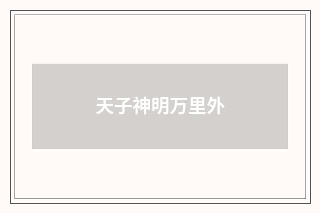天子神明万里外