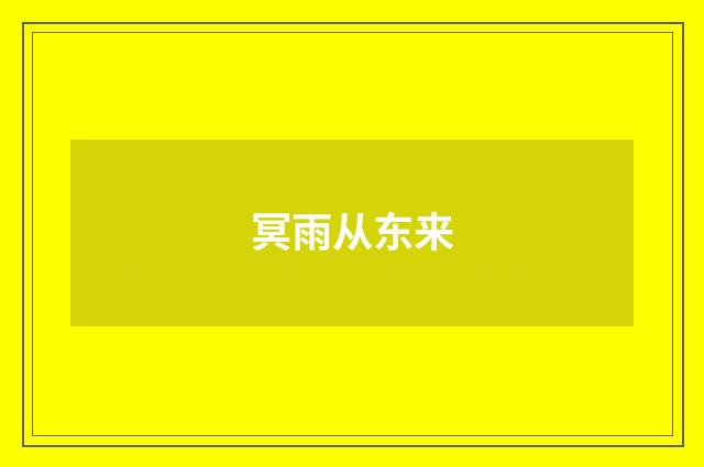 冥雨从东来