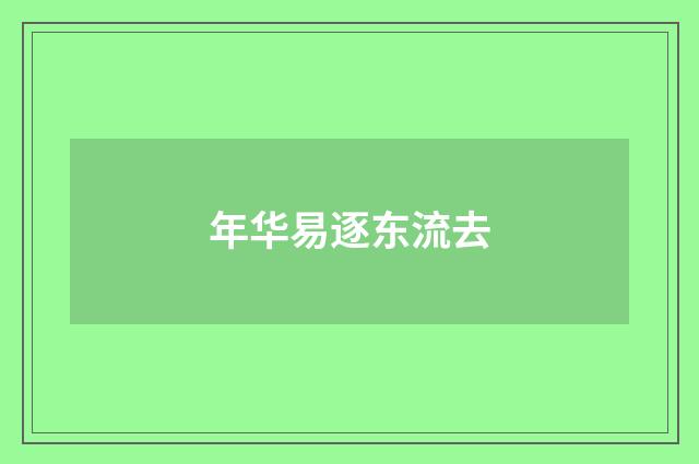 年华易逐东流去