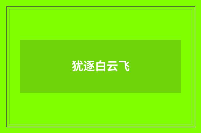 犹逐白云飞