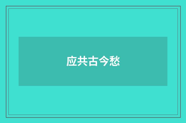 应共古今愁