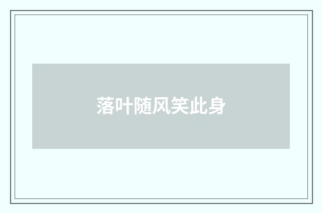 落叶随风笑此身