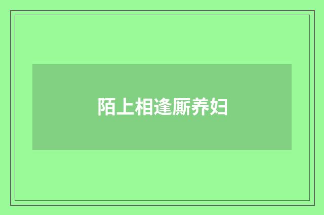 陌上相逢厮养妇