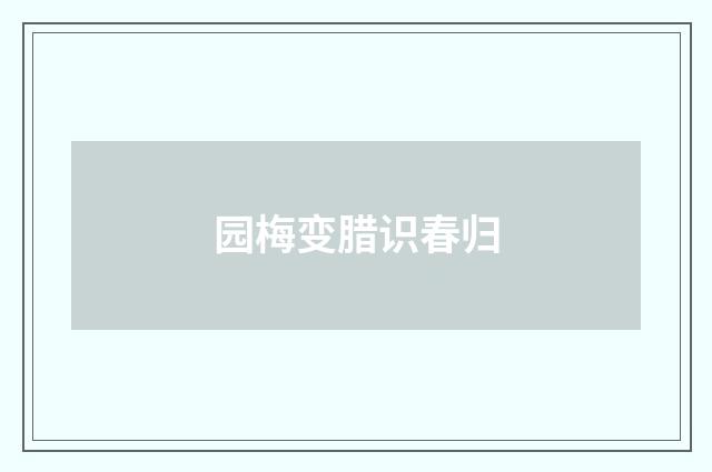 园梅变腊识春归