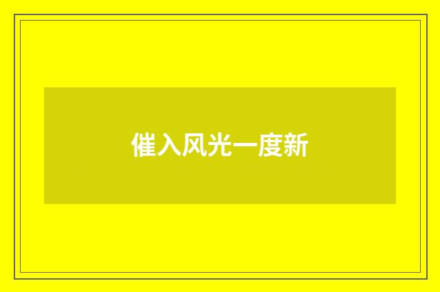 催入风光一度新