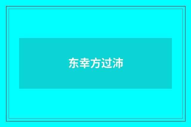 东幸方过沛