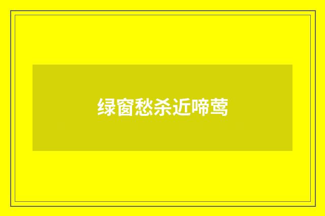 绿窗愁杀近啼莺