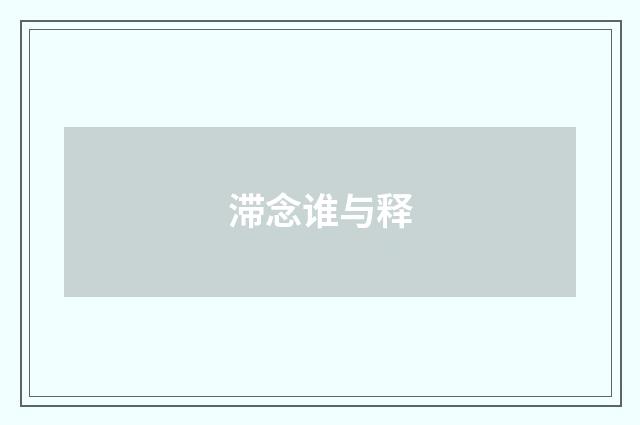 滞念谁与释