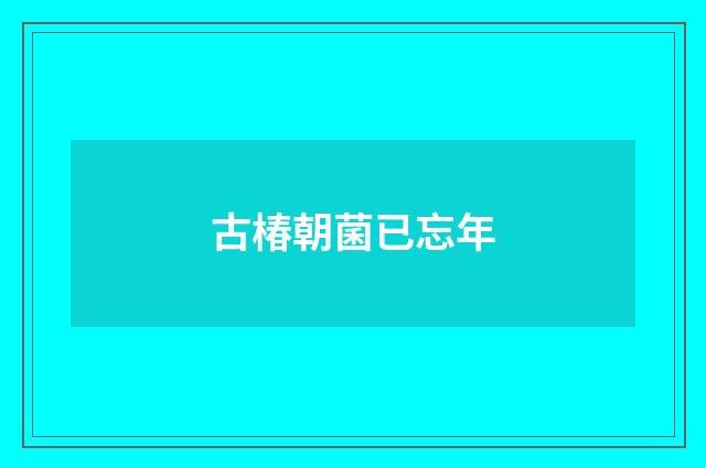 古椿朝菌已忘年