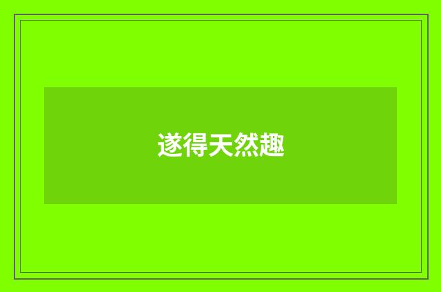 遂得天然趣
