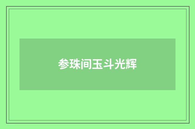 参珠间玉斗光辉