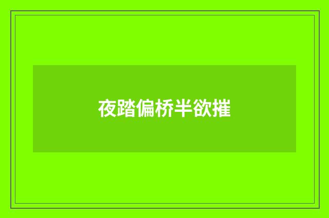 夜踏偏桥半欲摧