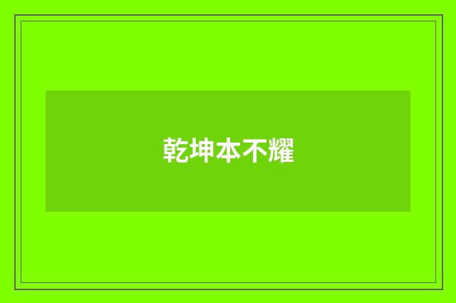 乾坤本不耀