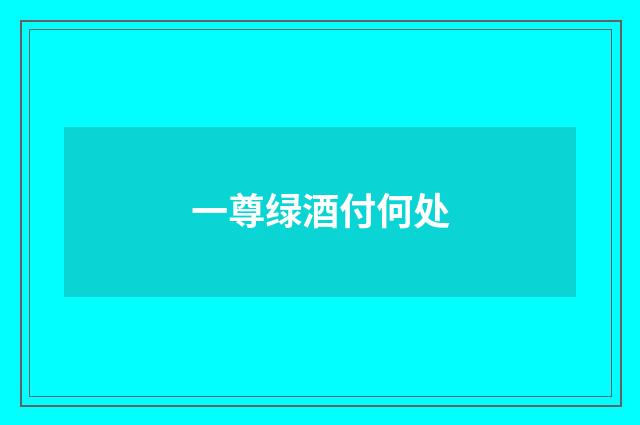 一尊绿酒付何处