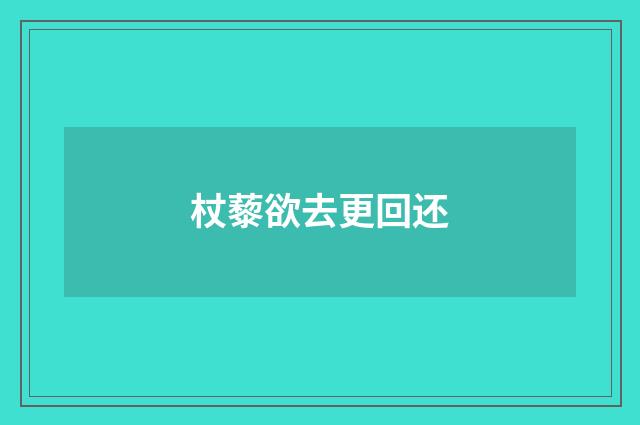 杖藜欲去更回还