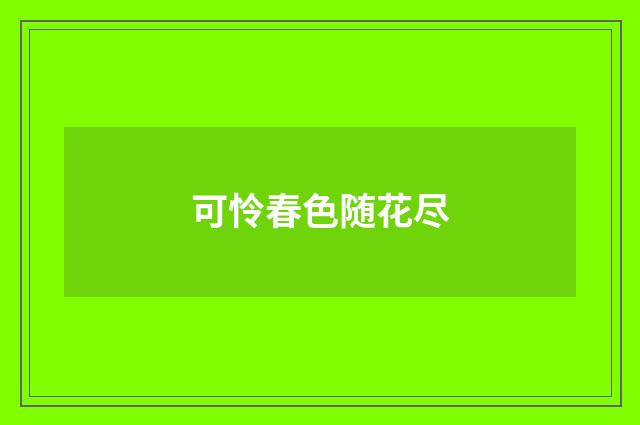 可怜春色随花尽