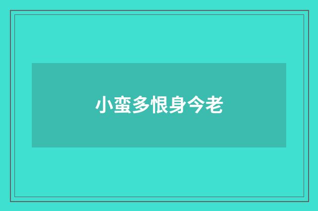 小蛮多恨身今老