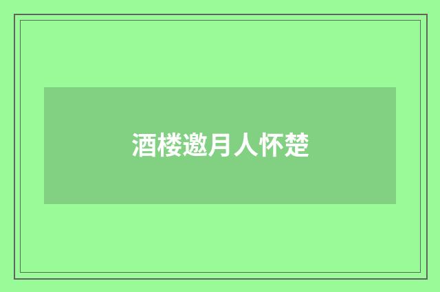 酒楼邀月人怀楚