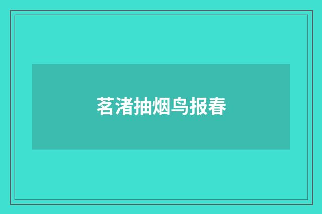 茗渚抽烟鸟报春