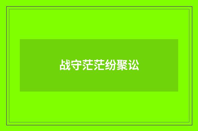战守茫茫纷聚讼