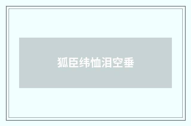 狐臣纬恤泪空垂
