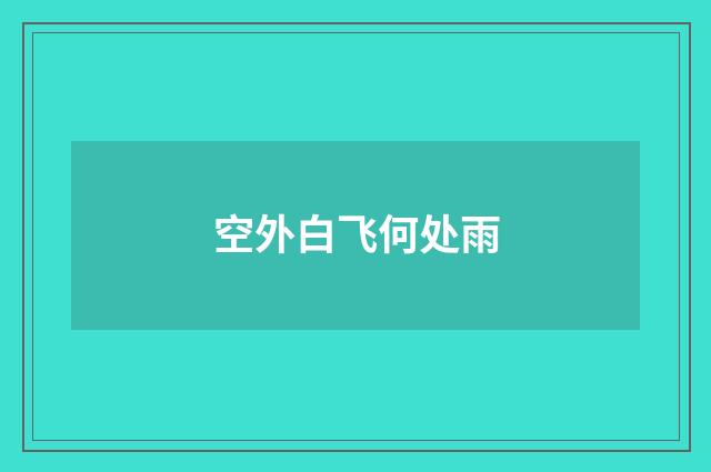 空外白飞何处雨
