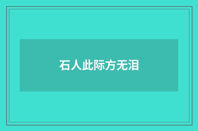 石人此际方无泪