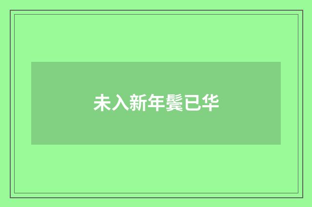 未入新年鬓已华