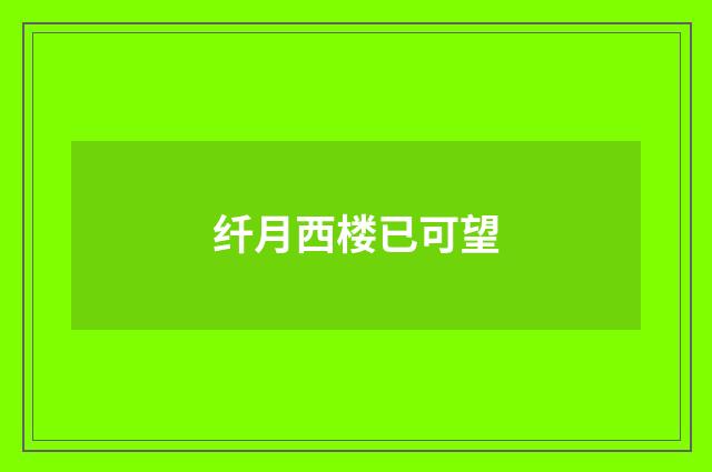 纤月西楼已可望