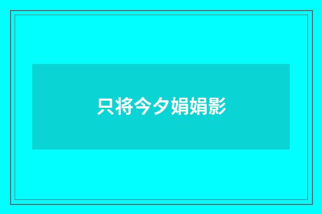 只将今夕娟娟影