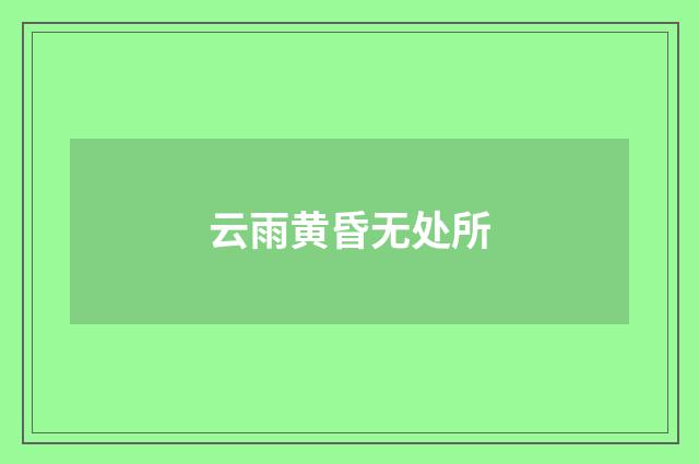 云雨黄昏无处所